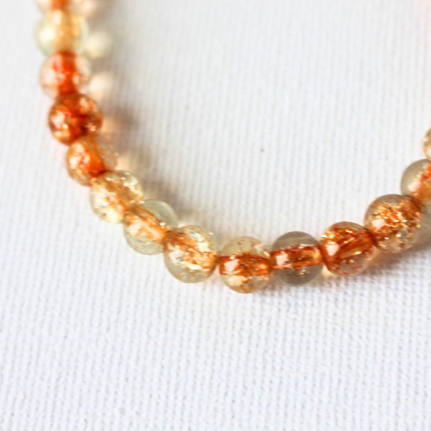 Glass Orange Beaded Bracelet