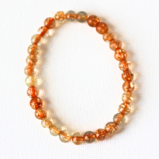 Glass Orange Beaded Bracelet