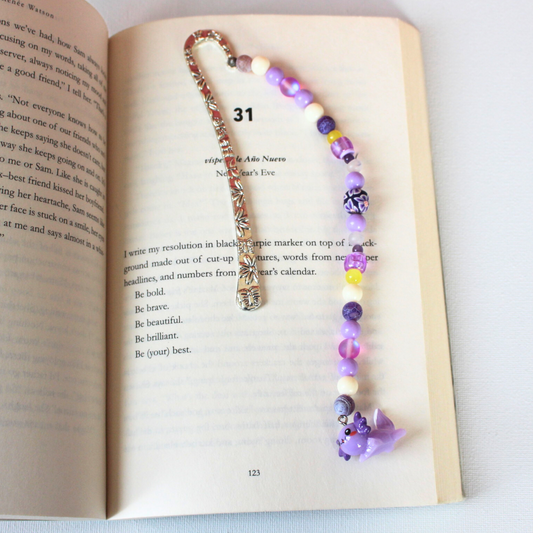 Purple Axolotl Beaded Bookmark